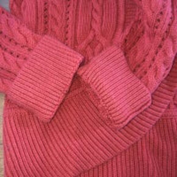 Talbots Lambswool Blend Cardigan shawl collar leather front closing size medium - Picture 5 of 10